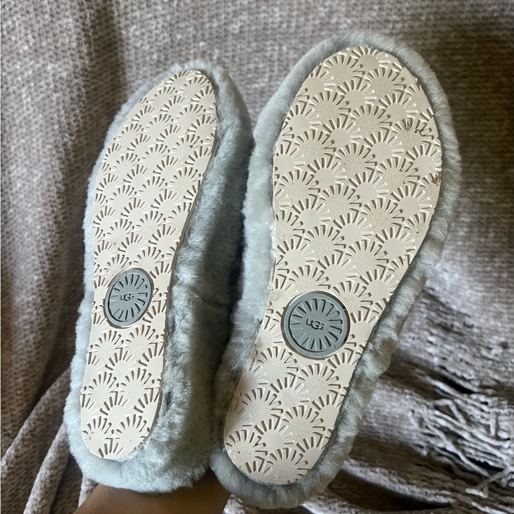 UGG Fluff Yeah Grey Fuzzy Sandals - Picture 3 of 5